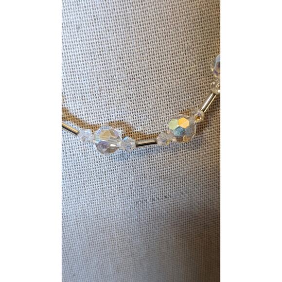 Faceted AB Crystal Bead Crystal Tube Bead Necklace - Picture 5 of 9
